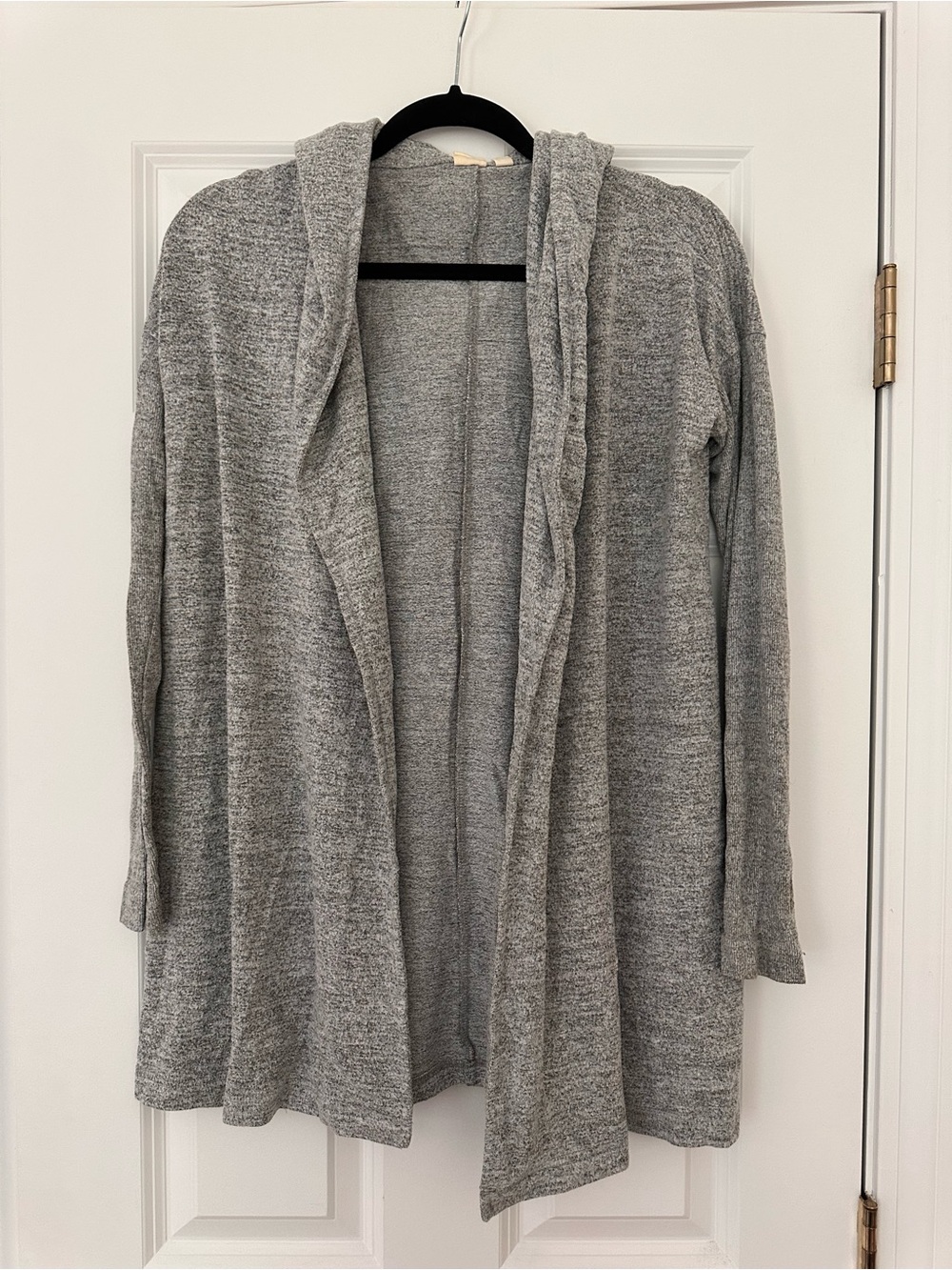 GAP Heather Gray Open-Front Hooded Cardigan